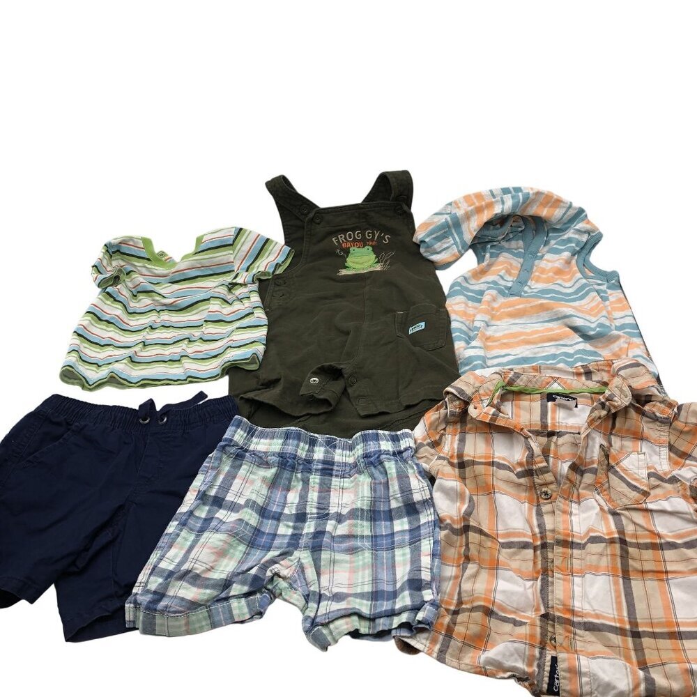 BUNDLE of Boys 24M Summer Clothing Short Sleeve Romper Overall Carter's